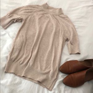 Beige Turtle Neck Top